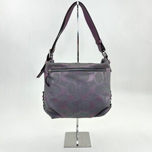 2012 Coach purple monogram shoulder bag, silver hardware